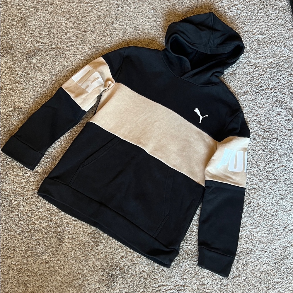 Puma Boys Black & Tan Sweatshirt Size Large